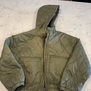 Old Navy Girls Olive Green Quilted Jacket